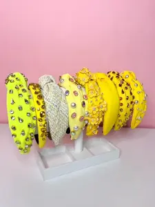 Yellow Spring Jeweled Headbands | Bright Boutique Hair Accessories