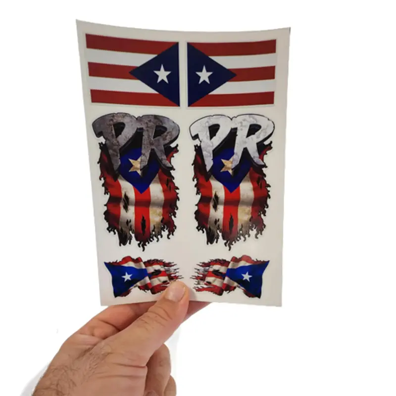 6 pack of small Puerto Rico Flag Decal 3M Sticker Car Truck Window Bumper Rican Laptop