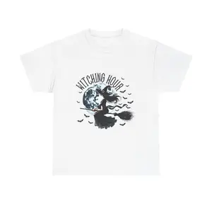 Witching Hour Unisex Halloween Tees for Men and Women, Trick or Treat Witch Halloween Party T-shirts