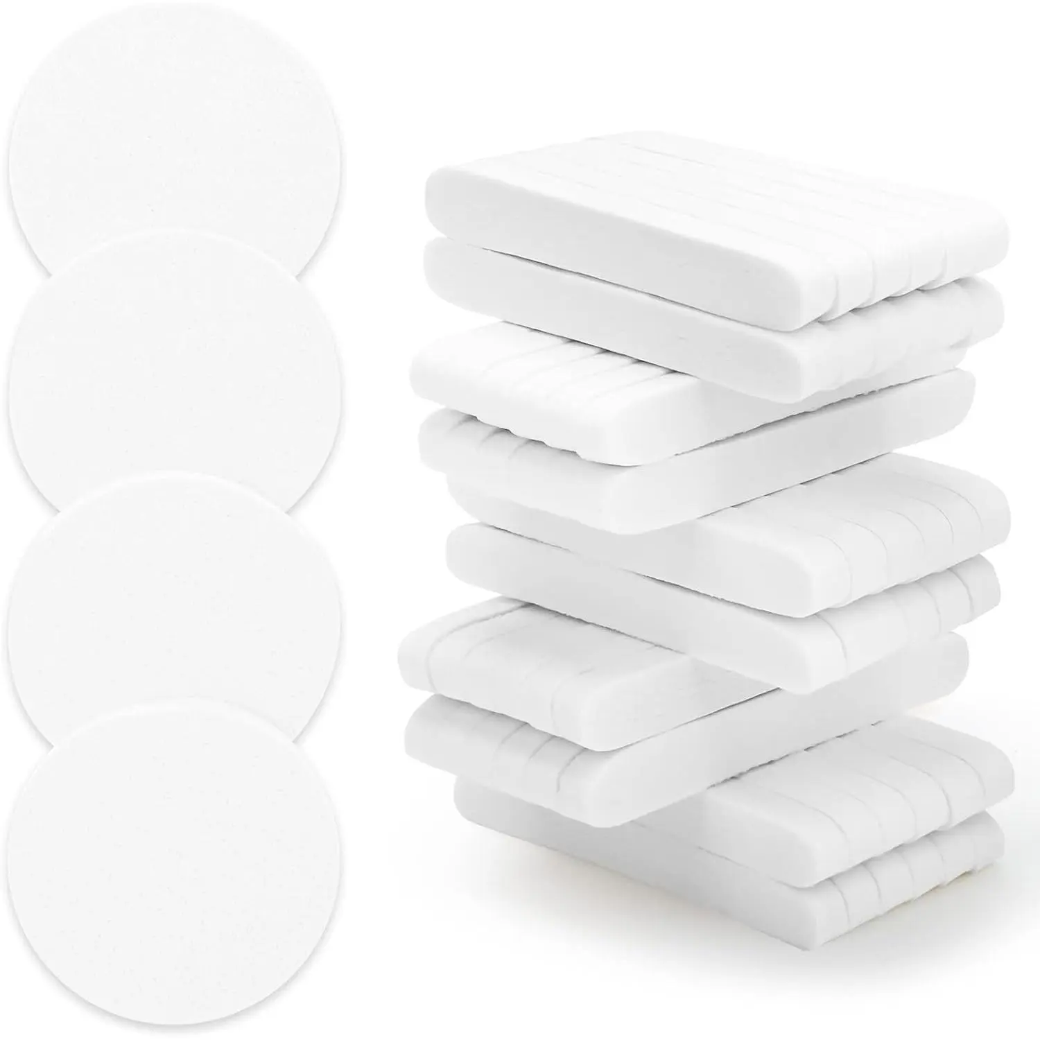 120 Pcs Compressed Round White Facial Sponges - Exfoliating Facial Cleansing Tools, Makeup Remover for Estheticians - Daily Use Home & Party Gift Skincare Essentials, Women