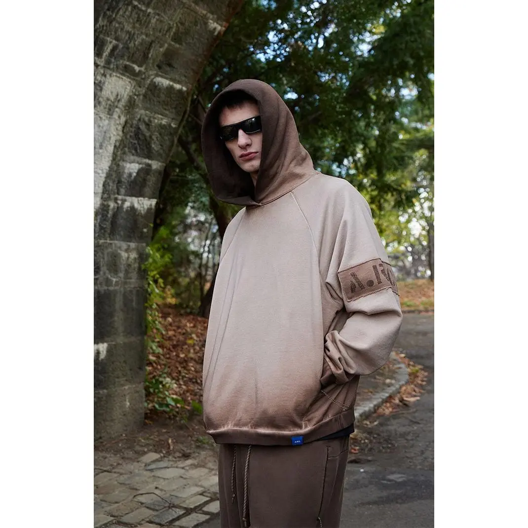 A.R.C. Men's BrownÂ Vintage Wash Heavyweight Oversized Fleece Hoodie