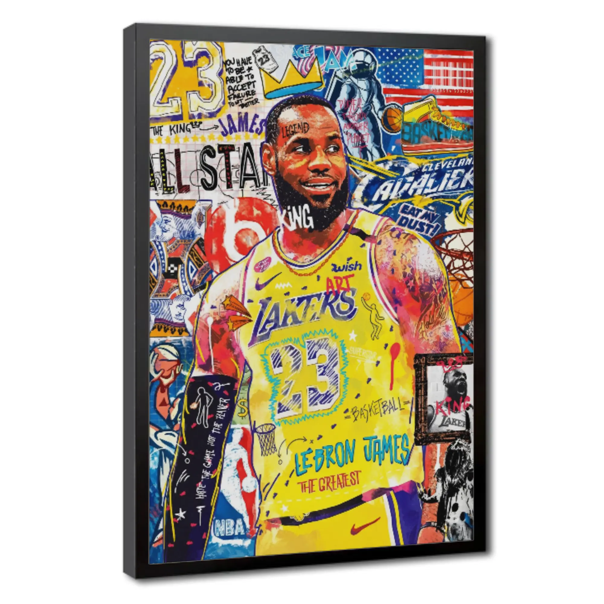 LeBron James Pop Art Basketball Poster - Unframed Wall Decor, Men's Gift, Sports Memorabilia for Man Cave