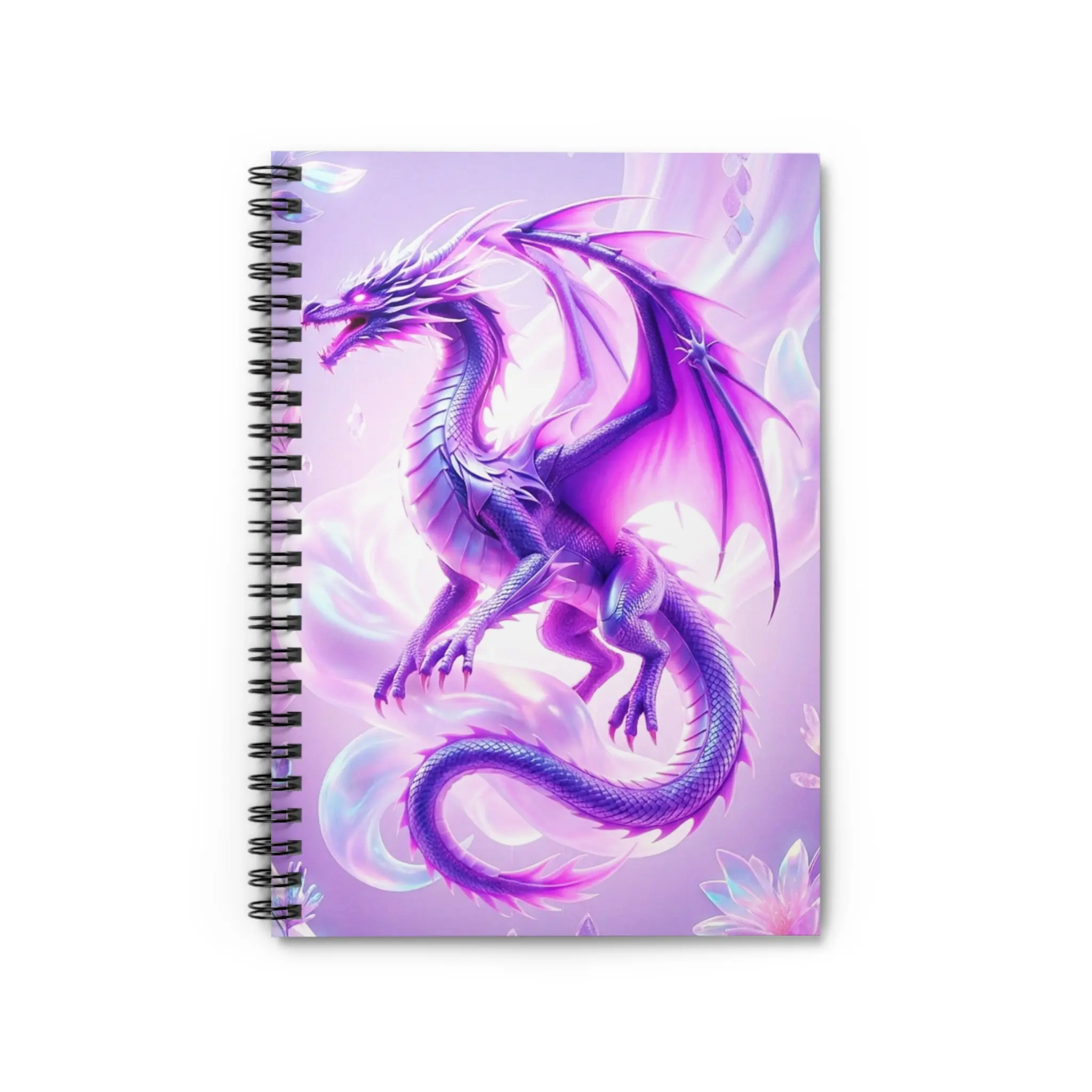 Purple Spiritual Dragon Spiral Notebook, Ruled Journal | Mystic Dragon Art