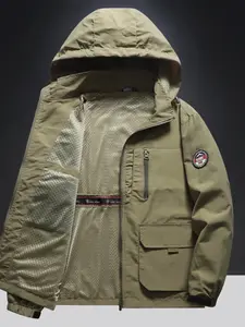 Men's Thick Hooded Windproof Jacket, Winter Warm Waterproof Workwear Coat, Stylish and Durable Outerwear for Cold Weather