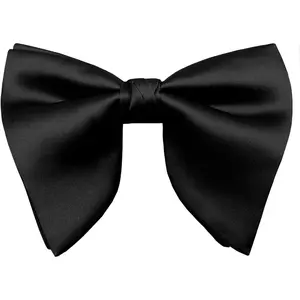 Oversized Bow Ties for Men, Pre Tied Clip on Men's Black Bowtie for Wedding Tuxedo Banquets Formal Wear
