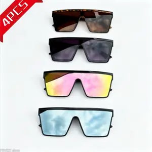 4 Pack Oversized Shield Sunglasses for Men Women Gradient Mirror Wrap Around Shades for Streetwear Outdoor Lightweight Durable Non Slip Nose Pads Temple Grips outdoorfun