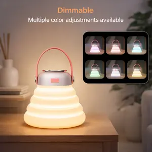 Foldable multi-color changing night lightwith 7 lighting colors,  Type-C rechargeable design.It creates immersive ambient lighting, andthis portable night light is suitable forbedrooms, outdoor camping and use as abedside lamp.