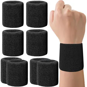 8 Pack Wrist Sweatbands Tennis Wrist Bands Absorbent Sweat Band for Men and Women, Breathable Cotton Sweatbands for Working Out, Football, Basketball, Running Athletic Sports