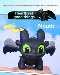 Wings Move and Light Up Toothless Figure, Backpack Pendant Decoration, Night Fury Sound and Light Plastic Keychain, Birthday Gift Glowing Fun gifts for kids kid gifts
