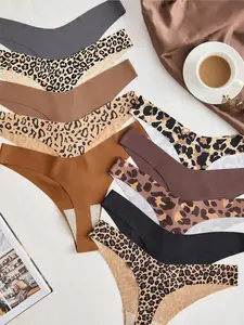 Women's Sexy Thong Panties Set, 10 Pieces Fitted Underwear, Underwear Sets, Comfortable Skin-Fit, Plain Pattern, All Seasons Wear, Ca Prop 65 Compliant