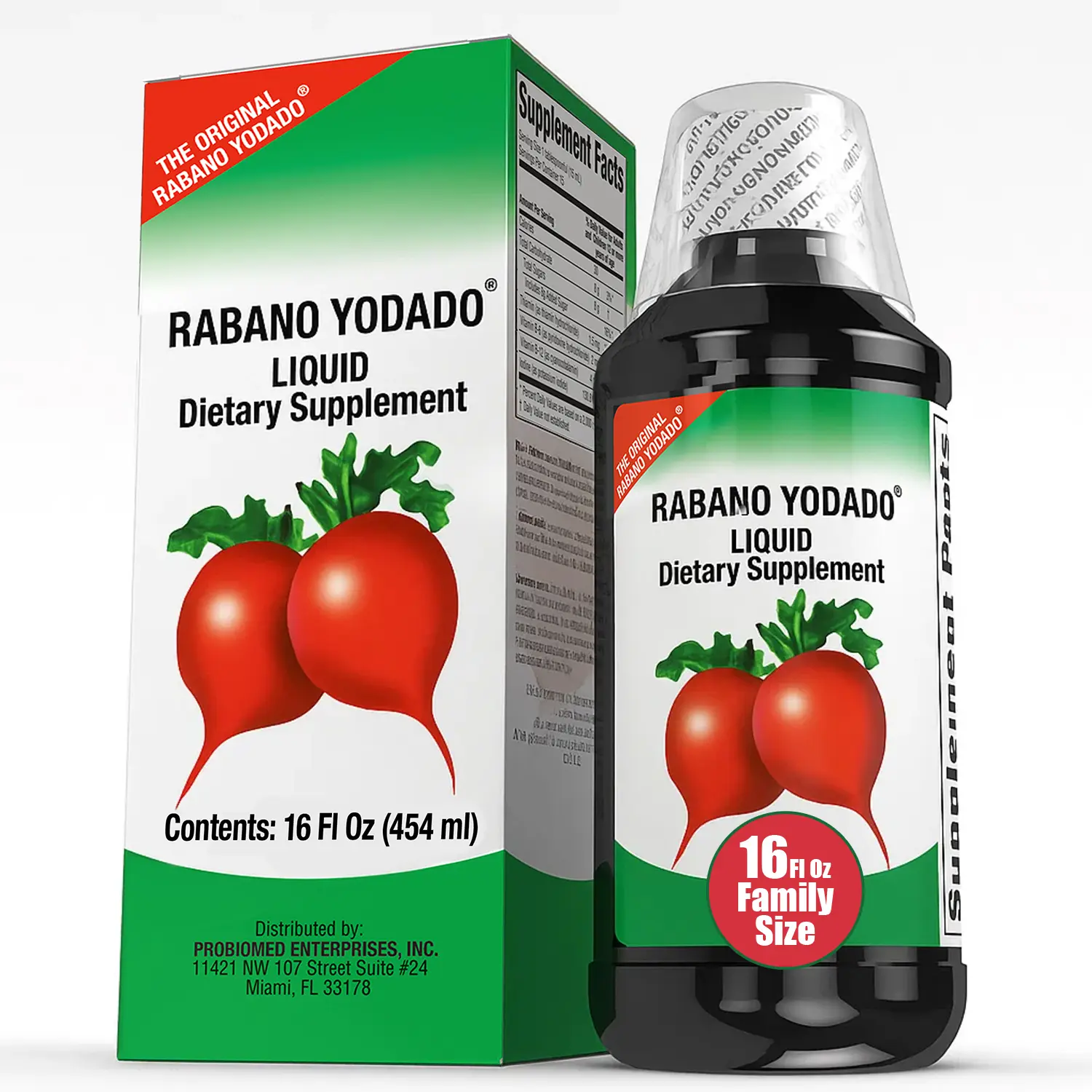 RABANO YODADO Daily Formula Liquid Dietary Supplement - Potassium Iodide-Rich, with B Vitamins, Supports Energy, Metabolism, Nutrient Absorption, Thyroid & Immune Health, 16 Fl Oz (1 Pack)