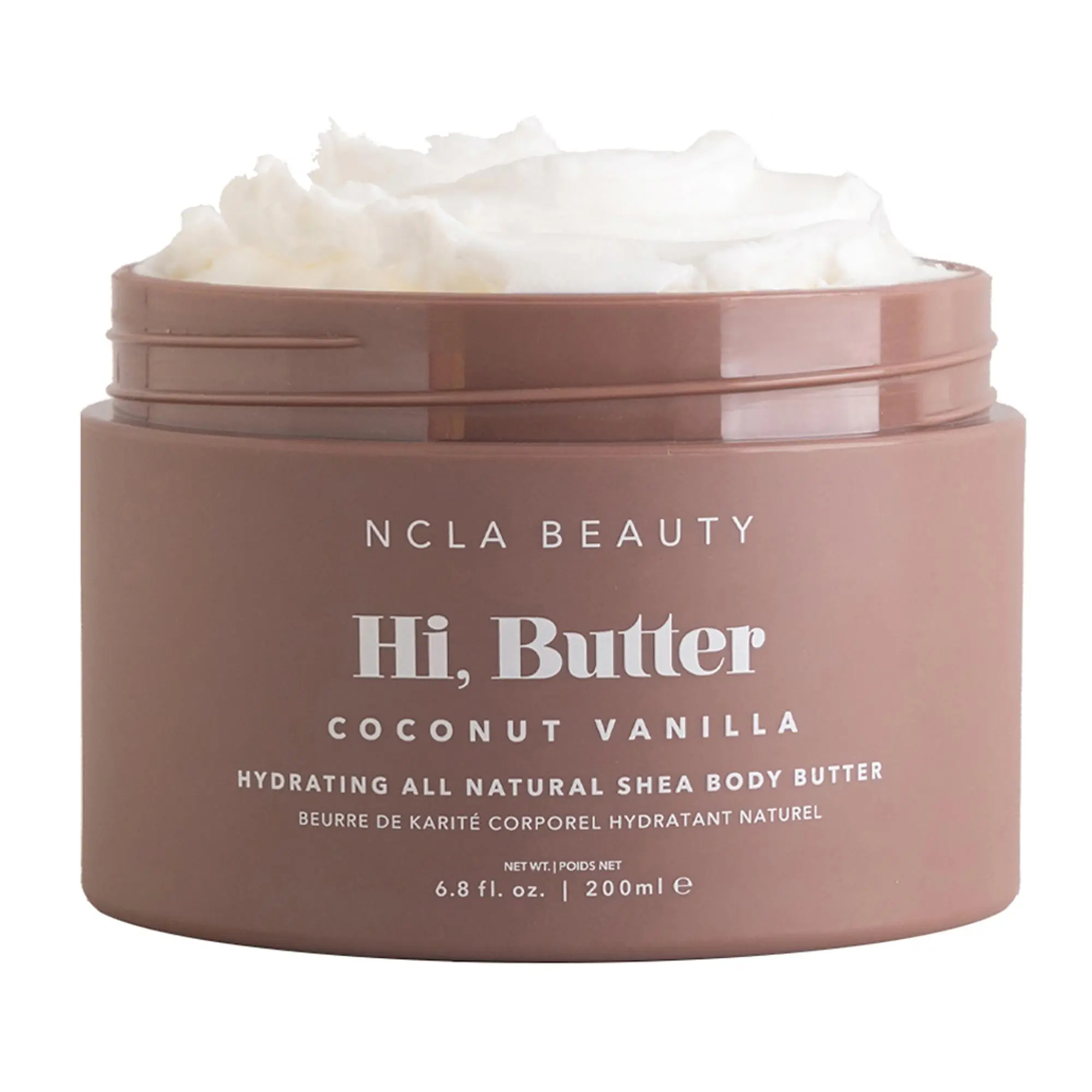 NCLA Beauty Hi Butter All Natural Body Butter - Body Moisturizer with Sunflower Oil and Shea, Cocoa, Mango Extracts - Coconut Vanilla - 6.8 oz