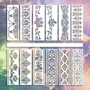 Vintage Art Pattern Painting Templates, Pet Material Washable Reusable, Wall Album Decor, Watercolor Stone Graffiti Scrapbook, Diy Craft Kit