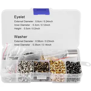 420 PCS 3mm Eyelet Grommet Set with Hand Tools, Grommets and Eyelets Kit for Leather Craft Clothes Sewing Accessories