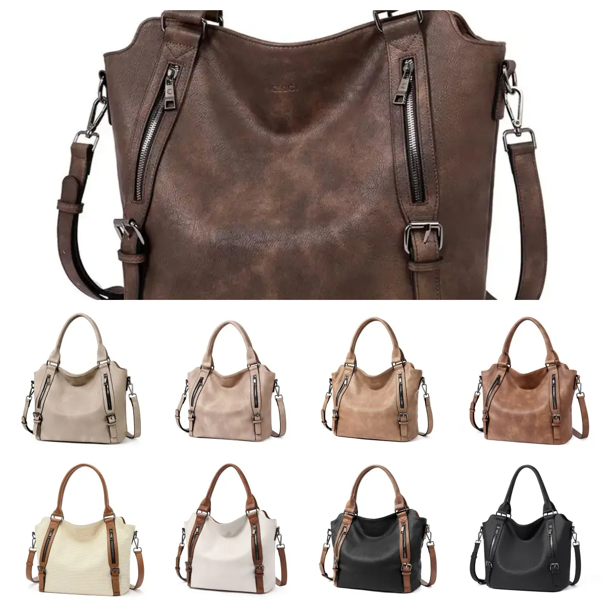Women's Vintage PU Leather Laptop Tote - Trendy Versatile Hobo Shoulder Fashion Accessory, Large-Capacity Computer Carryall, Ideal Daily Commuter Bag, Perfect Office Gift for Her, Fashion Bag, Casual Fashion Bag