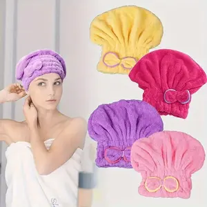 Women's Quick-Dry Shower Cap, Elegant Bow Design, Super Absorbent Towel, Fast Drying Essential, Bathroom Accessories, Soft Texture, Beauty Care, Shower Essentials