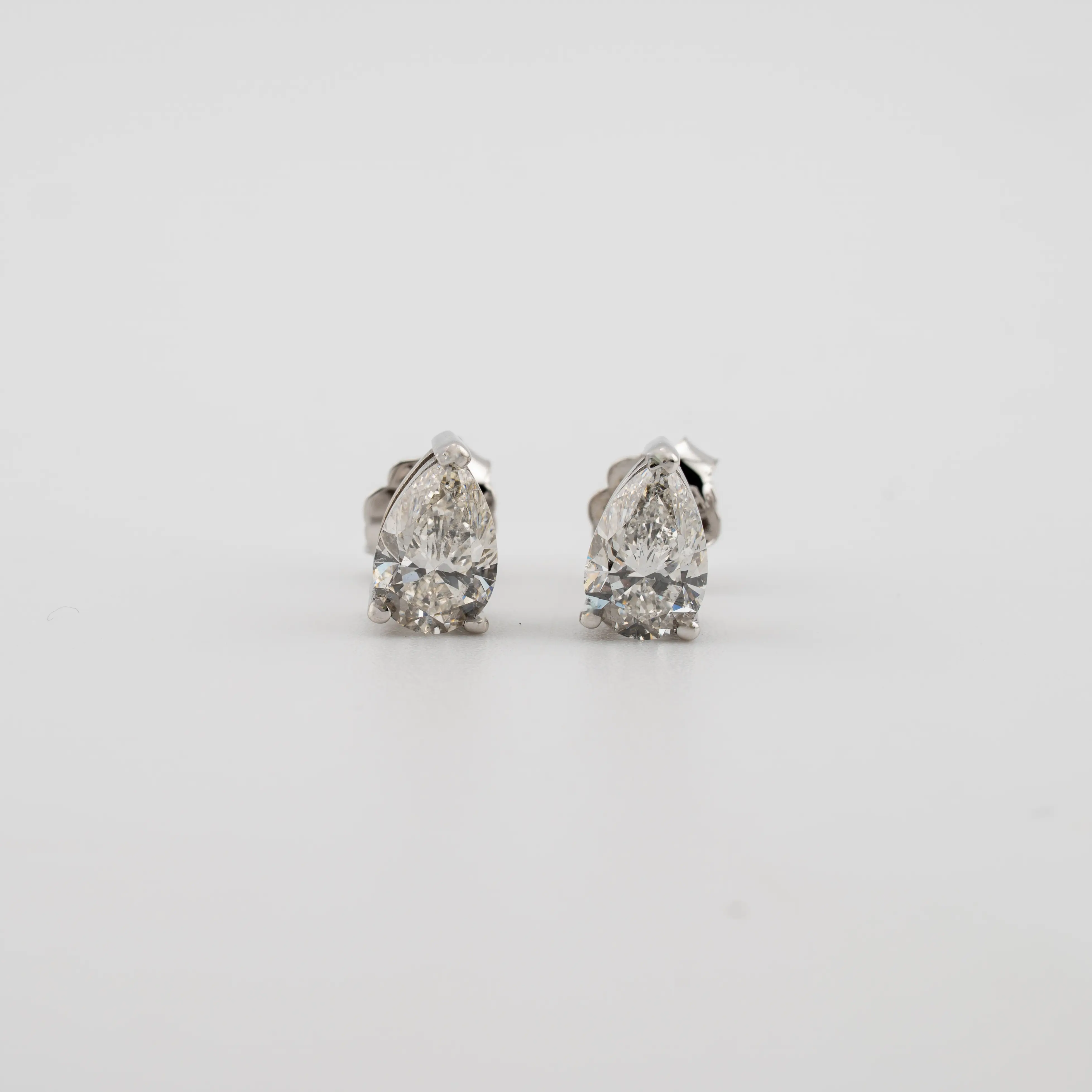 2ctw Pear Shape Lab Diamond Earrings 14k White Gold