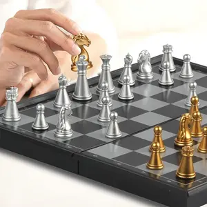 Mini Magnetic Chess Set - Portable Foldable Chess Board - Perfect for Travel, Ideal Choice for Family Gatherings. Smooth and non-scratch texture, beautiful design, shock-resistant and durable.