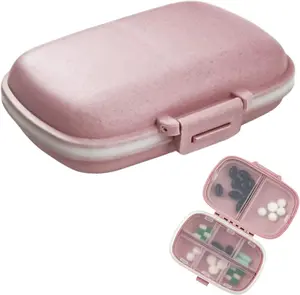 1Pack Travel Pill Organizer, 8 Compartments Portable Pill Case