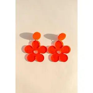 Marigold Earrings in Tangerine