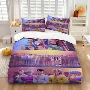 K-Pop Girl Team Comfortable Printed Bedding Set, Bedsheet Sets, 2-3 Piece Coreless Design, Soft Fabric for Bedroom, Hotel, Dorm, Perfect Gift