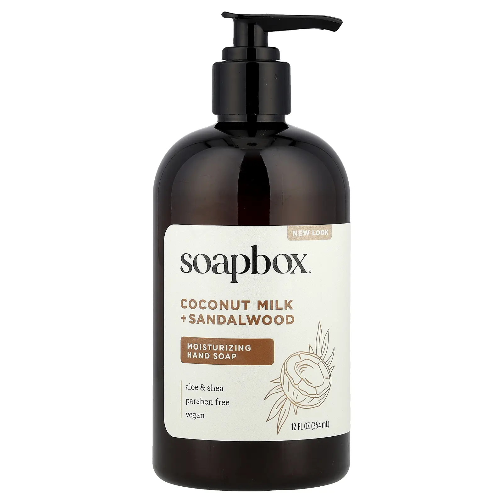 Soapbox Moisturizing Hand Soap, Coconut Milk + Sandalwood, 12 fl oz (354 ml)