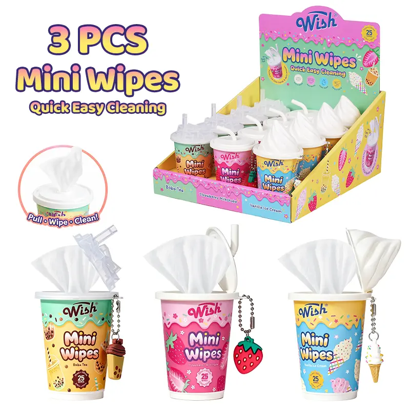 3 Pack-75ct,Wish Hand Wipes Canisters Travel Size,Mini Hand Wipes,With Kiwi, Orange, Watermelon, Lemon Scents,For Travel, Outdoor Picnics, Kitchen, Bathroom, Household Cleaning Supplies, Dish Towels, Stove Cleaning Cloths
