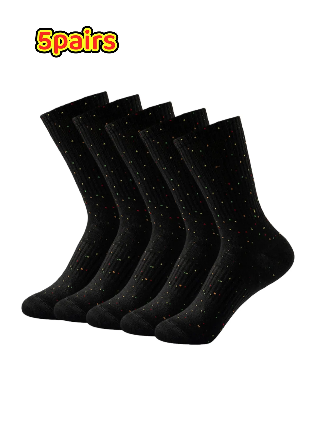 5 Pairs /5 Pairs /10 Pairs Mixed Color Breathable Comfort Soft Casual Couple Socks, Mid-Calf Socks for Men & Women