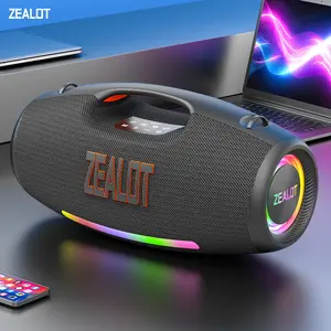 250【ZEALOT】Portable wireless speaker, high fidelity sound and audio, desktop Bluetooth speaker surround sound, TWS pairing, 48000mAh long battery life, supports USB/TF card/AUX/BT smartphones. Ideal choice for family/car/party/camping/gift giving