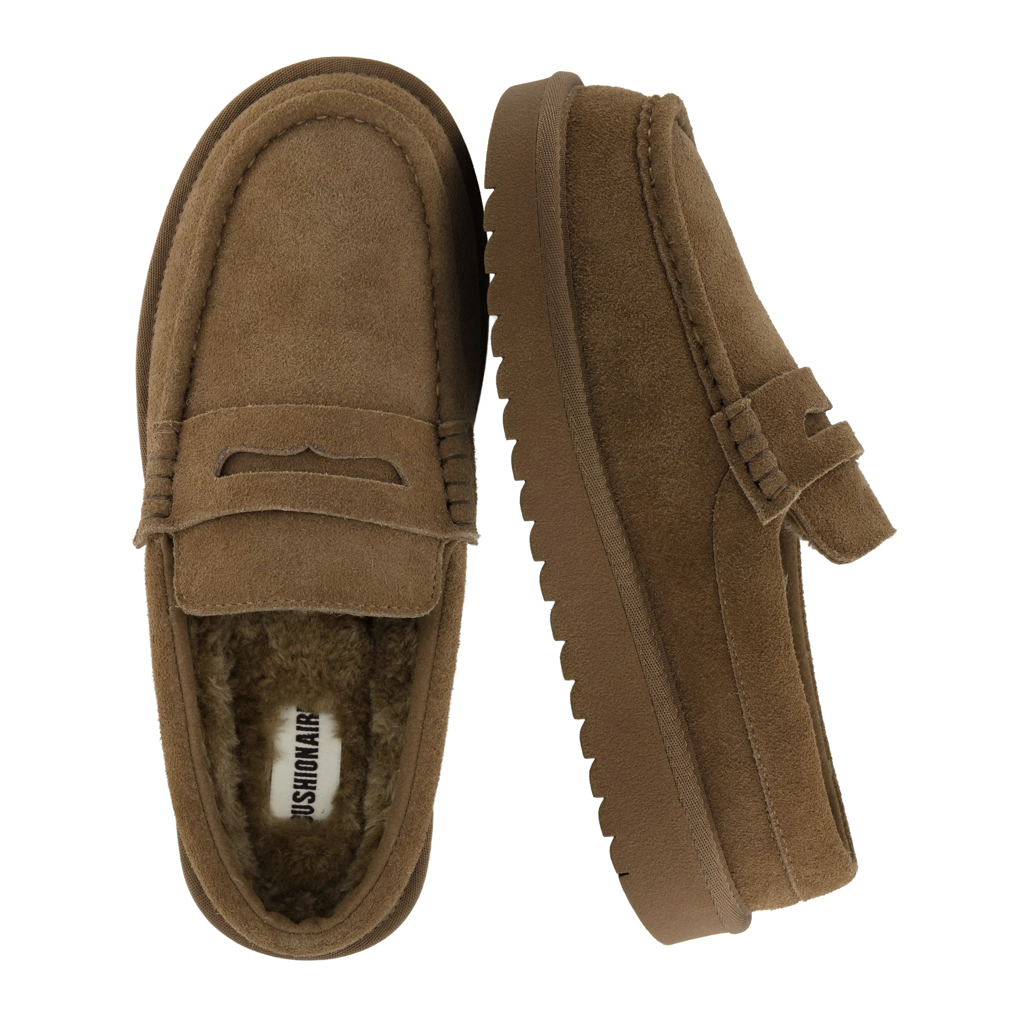 Cushionaire Ollie Genuine Suede Clogs For Women | Cozy Slip On Mule Loafers With Faux Fur Lining | Durable Suede Clogs For Everyday Outfits