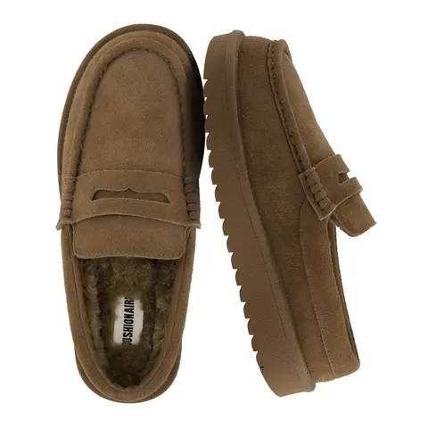 Cushionaire Ollie Genuine Suede Clogs For Women | Cozy Slip On Mule Loafers With Faux Fur Lining | Durable Suede Clogs For Everyday Outfits