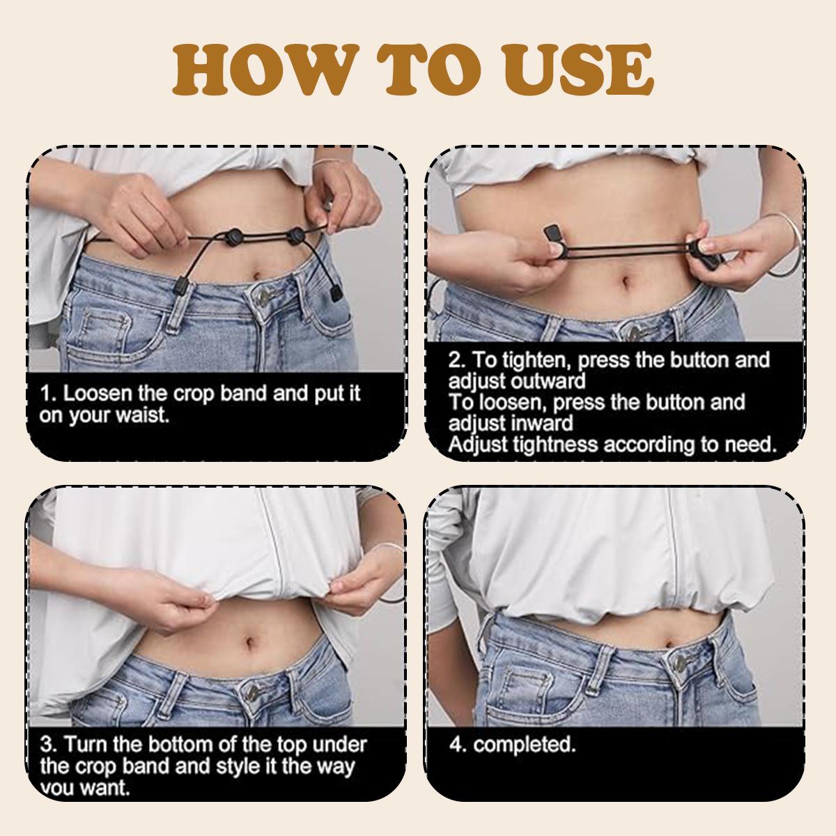 4/2 Pcs Adjustable Shirt Tuck Band for Women & Men, Portable Crop Tuck Belt - Elastic Waist Band to Change The Style & Secure Sweaters & Tops, and Shirts for a Hassle-Free Look Fashion Tool