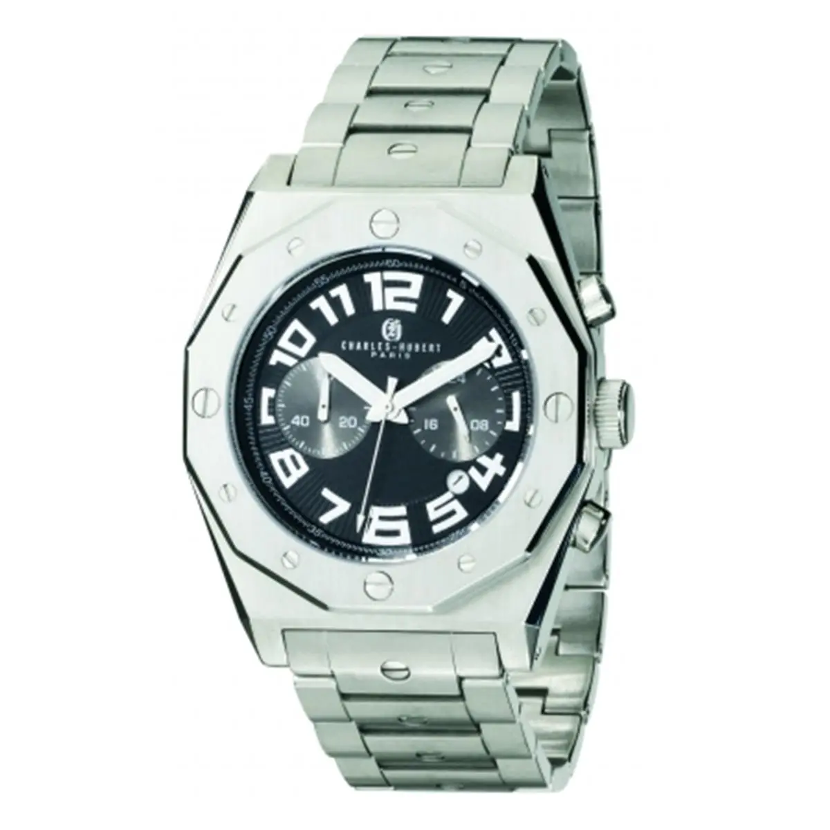 212 MAIN Charles-Hubert-Paris Men's Modern Stainless Steel Chronograph, Arabic Digits, Quartz Drive Casual Fashion Watch