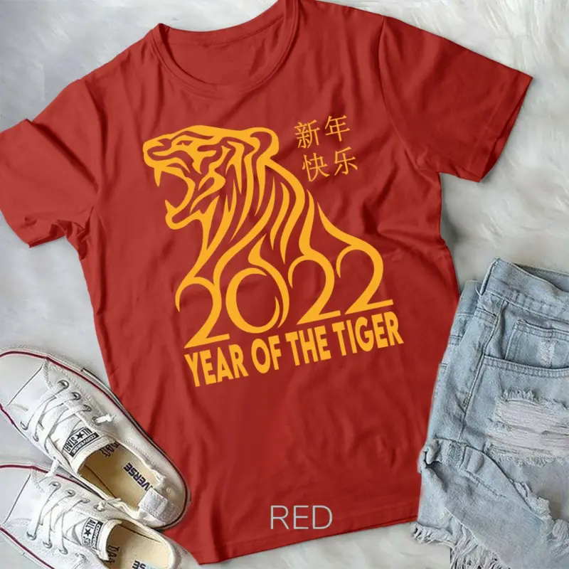 Chinese New Year Clothing Red Tiger Chinese New Year 2022 Unisex & Youth T-shirt