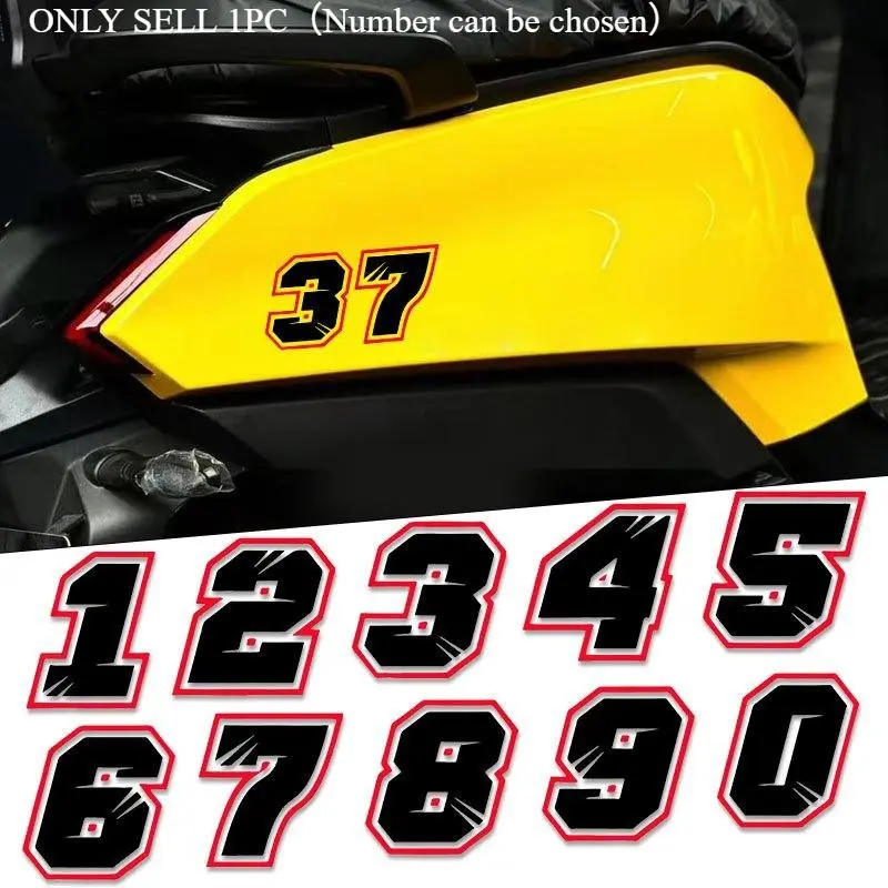 1PC Racing Number Logo Sticker For Stationery, Carry Bags, Car Small Items Racing Texture Decor Details Competitive Style Personalized Soul Sticker For Cars, Car Decals