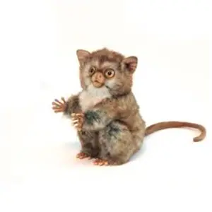 212 MAIN Hansa 6 in. Tarsier Jacquard Baby Plush Cat Toy - Handcrafted Art, Realistic Look, for Creative Play