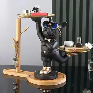 Bulldog Design Figurine Tray, 1 Count Creative Desktop Storage Rack, Home Decor Ornament for Living Room Bedroom, Room Decor, Home Decor