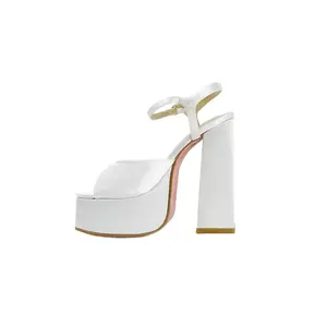 Madison White Platform High Heels for Petite Feet