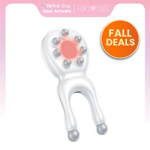 RIKI LOVES RIKI Sculptress Mini Facial Massage & Gua Sha Tool with Red, Blue & Purple Light, Vibration and EMS. Designed for facial massage and skincare routines to improve the appearance of skin texture and fine lines.