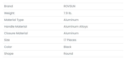 [FLASH SALE] ROVSUN 17 Pcs Nonstick Pots and Pans Set Black