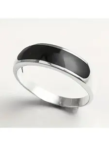 1 simple plain ring, logo band ring, flat stone band, unisex ring, Valentine's Day gift accessory