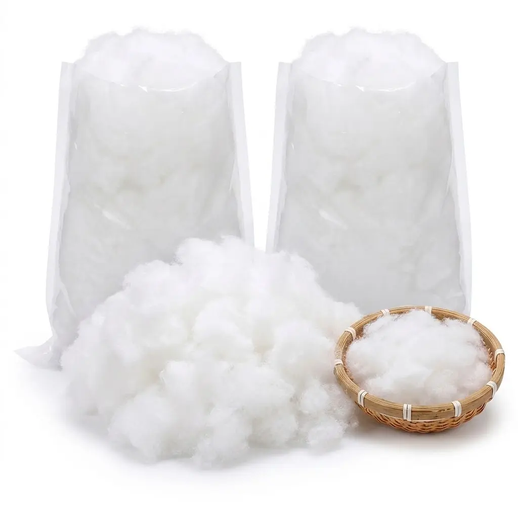 Premium High Elasticity Polyester Stuffing Fill - 1000g/2.2lb Decorative Pillows Structural Support Enhanced Support Fiber Fillers Insulation