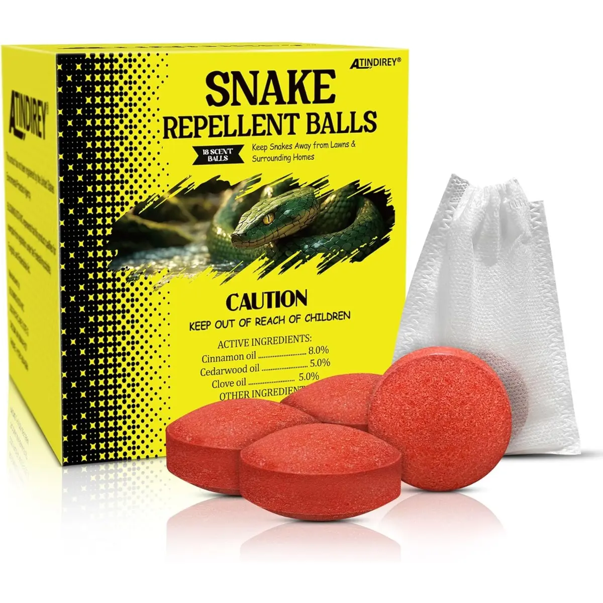 Snake Repellent Balls for Yard-Powerful Outdoor Protection, Pet & Child Safe, Natural Snake Deterrent for Home, Garden, Camping - Targets Copperhead & Rattlesnakes
