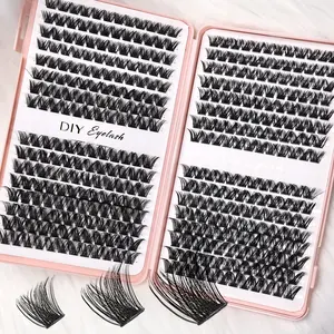 384PCS Individual Lash Clusters - D Curl, Natural Look Reusable False Lashes Easy to Apply, Soft Lightweight Eyelash Clusters