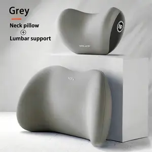 NIRACL Car Driving Car Pillow Set Neck and Waist Black Foam Neck Pillow Memory Lumbar Pillow