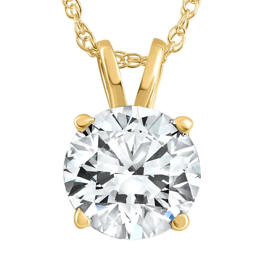Certified 2.60Ct Diamond Solitaire Pendant 14k Gold Necklace 18" Lab Grown