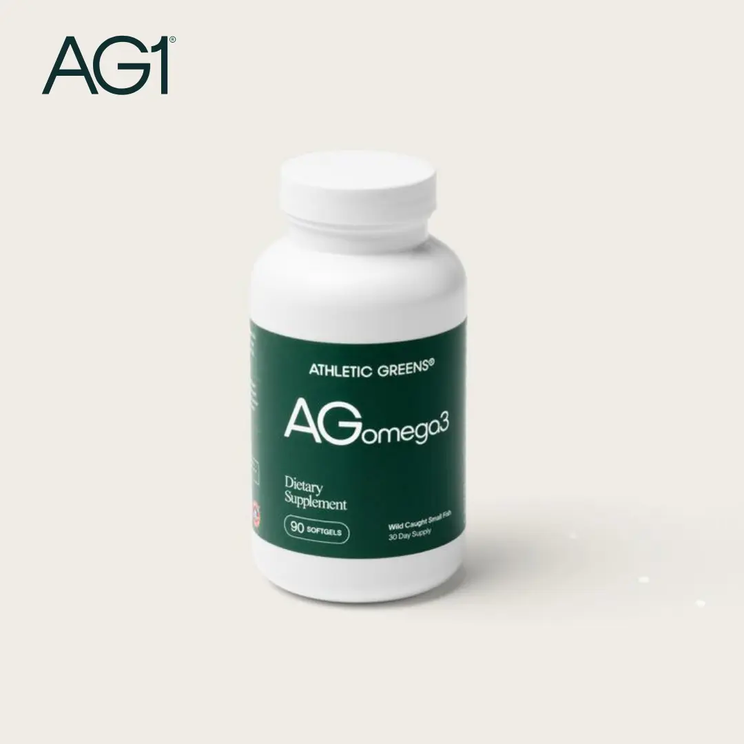 AG1 Omega 3 Fish Oil Softgels – 2000mg EPA & DHA from Wild-Caught Fish, Supports Heart, Brain & Joint Health | 90 Capsules | Athletic Greens Supplement