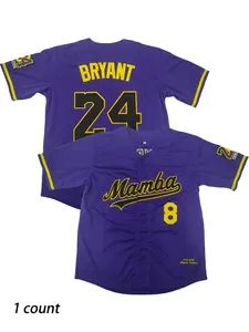 Mamba 8-24 embroidered or printed breathable Jersey Shirts, casual daily sports micro elastic universal men's baseball jersey Embroidery Jersey
