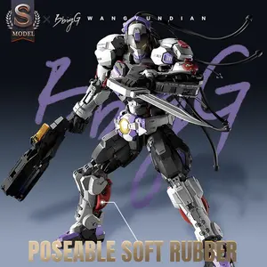 Cyborg Fighter Armor Model Kit, 1/100 Scale, 19cm/7.5in Fully Movable Boxing Robot Figures, Includes Giant Power Gloves, Collectible DIY Sci-Fi Soldier Set, Action Figure