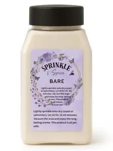 Sprinkle and Spice: Bare  Embrace the essence of clean with “Bare.” This scent delivers a subtle, fresh aroma that evokes the feeling of crisp linens and gentle breezes.